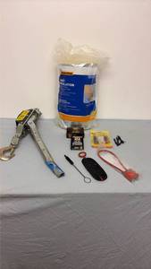 lot 385 image: Frost King Duct Insulation 12 x 2 x 25 ft ,gun cleaning items, cable winch puller