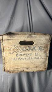 lot 409 image: vintage wooden beer crate from the Acme Brewing Co. in Los Angeles, California