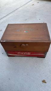 lot 432 image: Coca Cola Crate with Heart Wooden Box Attached