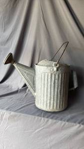 lot 444 image: vintage fluted galvanized steel watering can