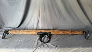 lot 445 image: Wooden Yoke Oxen Horse Wood Singletree 40 hitch rings farm primitive