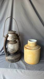 lot 447 image: Vintage Lantern and Stoneware