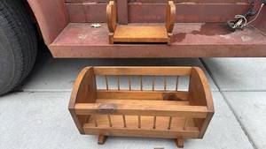 lot 500 image: Wooden Cradle and Heart Bookshelf