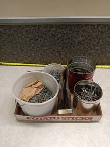 lot 1040 image: Lot of Nails & Fasteners in Buckets & Containers