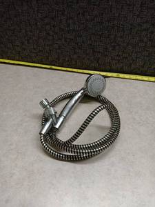 lot 1049 image: Chrome Handheld Showerhead with Hose and Valve