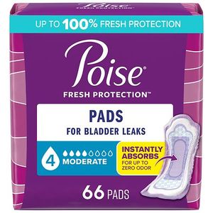 lot 1050 image: Poise Incontinence Pads for Women - Moderate - 66ct