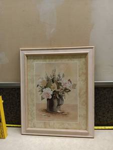 lot 1060 image: Framed Floral Watercolor Print by Carol Dobison