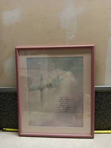 lot 1061 image: Framed Religious Print Jesus Crucifix Wall Art