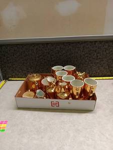 lot 1079 image: Hall China Gold Ceramic Tea Service Set