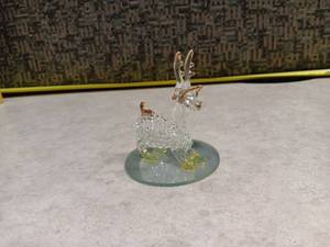 lot 1142 image: Glass Deer Figure with Antlers