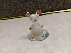 lot 1147 image: Glass Bear Figurine with Copper Accents