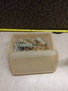 lot 1159 image: Box of Metal Hook Fasteners and Hardware
