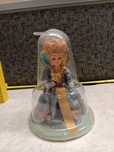 lot 1183 image: Vintage England Doll in Dome Case