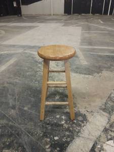 lot 1211 image: Wooden Bar Stool Round Seat