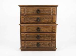 lot 1222 image: Wooden 5-drawer Upright Dresser