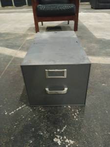 lot 1234 image: Metal Storage File Cabinet w 2 Drawers