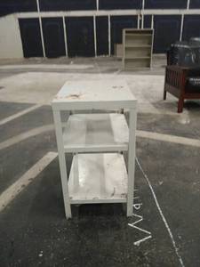 lot 1235 image: White 3-Shelf Storage Unit w Top Surface