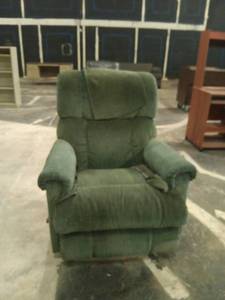 lot 1237 image: Green Upholstered Recliner Chair