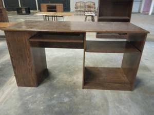 lot 1242 image: Wooden Office Desk with Storage Compartments