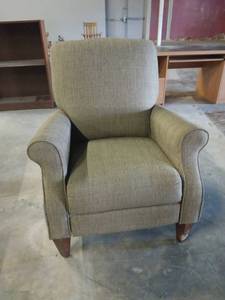 lot 1243 image: Upholstered Wingback Armchair w Rolled Arms