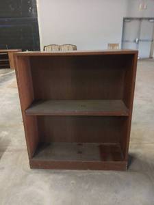 lot 1245 image: 2-Shelf Wood Bookcase Cabinet