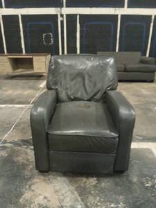 lot 1252 image: Gray Leather Armchair