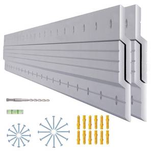 lot 759 image: (41 inch) French Cleat Hanger Heavy Duty 500 Lbs Load, 2 Pairs Aluminum Z Clips French Cleats, Interlocking Wall Mount Bracket Hardware Kit for Mirrors, Picture, Shelf, Headboard, Art, Frames - Retail $50
