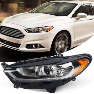 lot 768 image: FIONE Headlight Assembly for Ford Fusion 2013 2014 2015 2016 Left Driver Side Halogen Projector Headlamp Replacement Black Housing Clear Lens Head Light Chrome Front Lamp LH DS7Z13008B - Retail $105