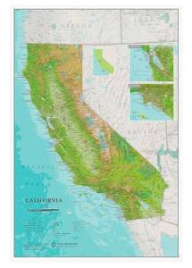 lot 776 image: California Map - 17 x 22 in - Laminated - Detailed CartographyMaps International - Retail $0