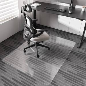 lot 784 image: FUNMAT Chair Mat for Carpet, 36 x 48 Desk Chair Mat for Carpeted Floors, Non-Slip Office Vinyl Mat for Carpet with Studded, Easy Glide Heavy Duty Floor Protector Mat for Home Office, Clear - Retail $28