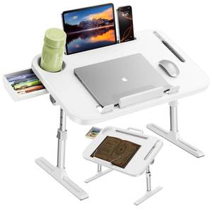 lot 788 image: NIFBANG Laptop Desk Bed Table,Adjustable Lap Desk Bed Tray,Portable Folding Couch Table with Bookstand & Storage Drawer,Car Rear Seat Sofa Floor Laptop Tray Stand for Adult Kids Reading Writing Eating - Retail $40