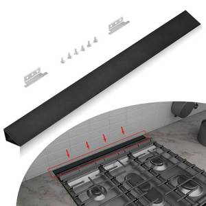 lot 794 image: Slide-in Range Rear Filler Kit Black, Universal Triangular Fill Strip, Top Trim Kit Between Stove and Wall for Whirlpool & Most Brand, Aluminum Gap Cover, 30 Long - Retail $29