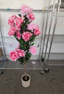 lot 799 image: Artificial Peonies Tree Two Pack 47 Tall - Retail $0