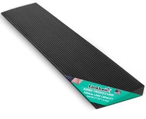 lot 809 image: 1.5 Rise Rubber Threshold Ramp, 2204Lbs Recycled Rubber Power Threshold, 35.4 L x 7.87 W Non-Slip Surface Solid Threshold Ramp is Adjustable and Cuttable for Wheelchairs, Power Scooters - Retail $0