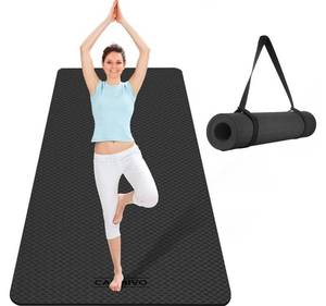 lot 817 image: (RIP, AS IS)CAMBIVO Extra Wide Yoga Mat for Women and Men (7284x 32x 14) TPE Workout Mat, Non-slip Large Exercise Fitness Mat for Yoga, Pilates, Workout - Retail $0