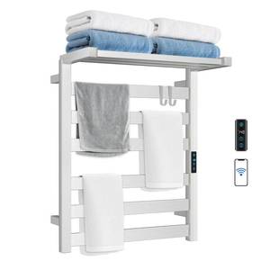 WiFi Heated Towel Rack Wall Mounted, Electric Towel Warmer, Brushed Nickel - Retail: $160