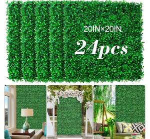 lot 846 image: AOKIIE 20x20 Artificial Grass Wall 24Pcs UV-Anti Boxwood for OutdoorGrass Wall Panels UV-Anti & Weatherproof Boxwood Hedge, Privacy Greenery Screen for Outdoor Patio, Garden Fence Backdrop - Retail $130