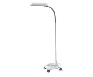 lot 853 image: OttLite Floor Lamp with Wheelbase - White - Retail $140