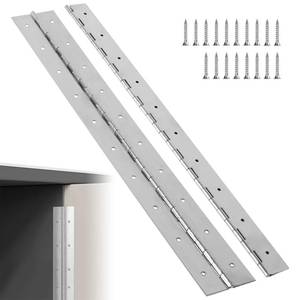 lot 862 image: 2 Pack Heavy Duty Piano Hinges, 36 Inch x 3 Inch Open Width Stainless Steel Hinge 0.06 Thick Sliver Continuous With Screws for Wood Furniture, Door, Wooden Box - Retail $54