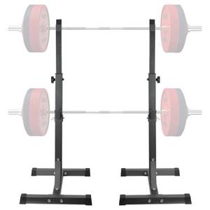 lot 878 image: Adjustable Squat Rack Standard 550LBS Capacity 40-66 Inch Solid Steel Squat Stands Barbell Free-press Bench Home Gym Portable Dumbbell Racks Stands (Squat Rack) - Retail $76