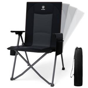 lot 885 image: EVER ADVANCED Reclining Camping Chairs for Adult Supports 350lbs Black - Retail $70