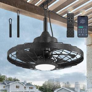 lot 900 image: LEDIARY 20 Outdoor IP65 Waterproof Plug in Ceiling Fan with Lights - Retail $100