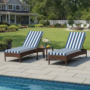 lot 903 image: Crestlive Chaise Lounge Cushions Outdoor Set of 2, 72x21, Waterproof - Retail $207