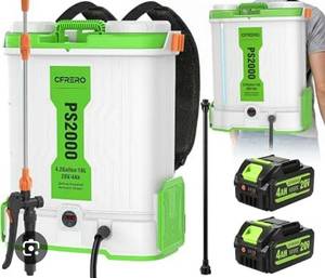 lot 904 image: PRE OWNED, MISSING PIECES CFRERO PS2000 Battery Powered Backpack Sprayer - Retail $0