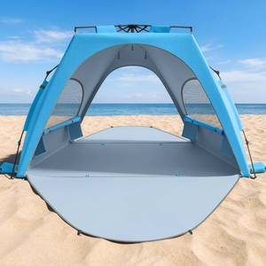 lot 911 image: Raynesys Pop up Beach Tent Sun Shelter for 3-4 Person, Sky Blue