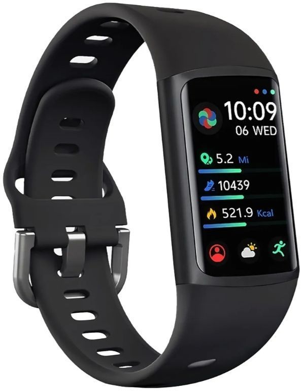 lot 17527 image: FITVII FINO 2 Slim Fitness Tracker, Smart Watch with Blood Oxygen, Sleep Monitor, 247 Heart Rate & Blood Pressure, IP68 Waterproof Health Activity Trackers with Calories Step Counter for Women Men - Retail $37