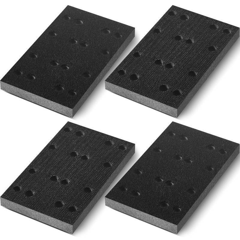 lot 17625 image: Dimsile 4 Pcs Soft Black Foam Sanding Pads Interface Sander Backing Pad Compatible with Festool RS400 LS130 Sander, 80 x 133 x 12 mm - Retail $14
