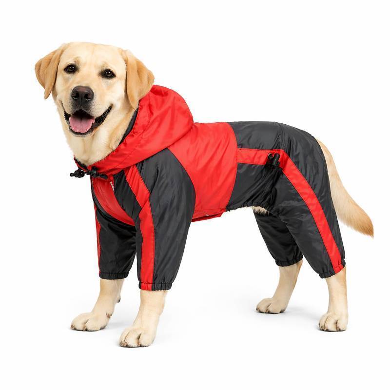 lot 17717 image: Pet Apparel Large Dog Clothing Raincoat Pet Clothes Rain Coat For Big Large Dogs Red Green Waterproof (L-L, Red) - Retail $20