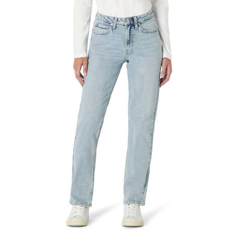 lot 73506 image: Amazon Essentials Womens High-Rise Straight Leg Jean, Iced Light Wash, 8 Short - Retail $22