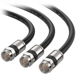 lot 18252 image: Cable Matters 3-Pack RG6 Coaxial Cable, CL2, Quad Shield, 3ft, Black - Retail $10
